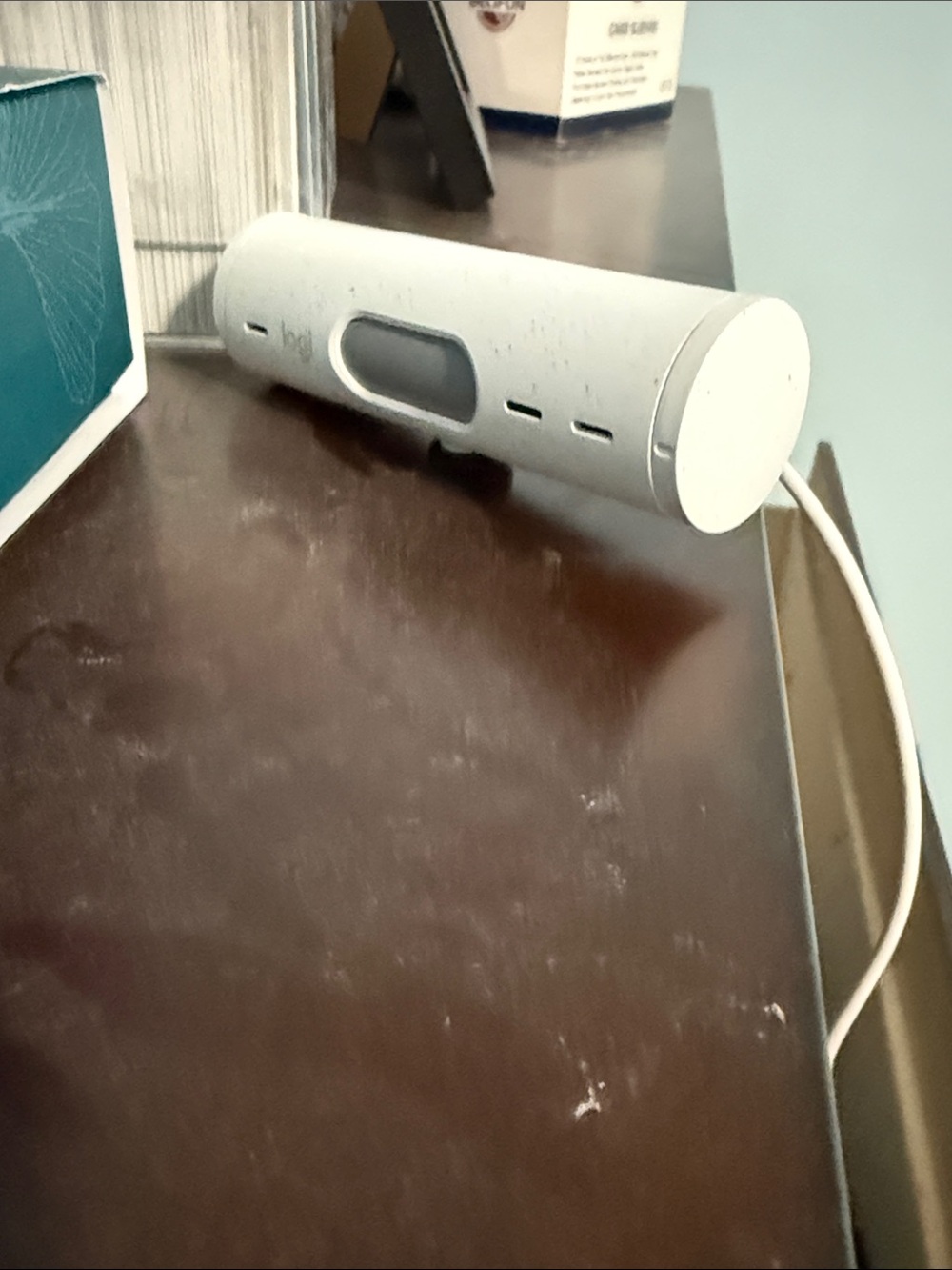 Logitech White Cylindrical USB Webcam